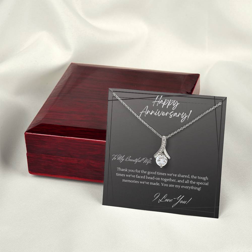 Anniversary Necklace for Wife — Sentimental Gift Set with Card