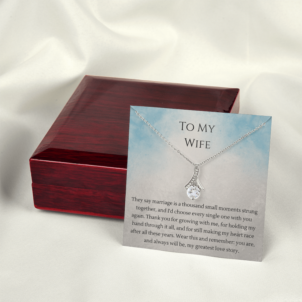 Alluring Beauty Necklace – Anniversary Gift for Wife, Ribbon Pendant Necklace