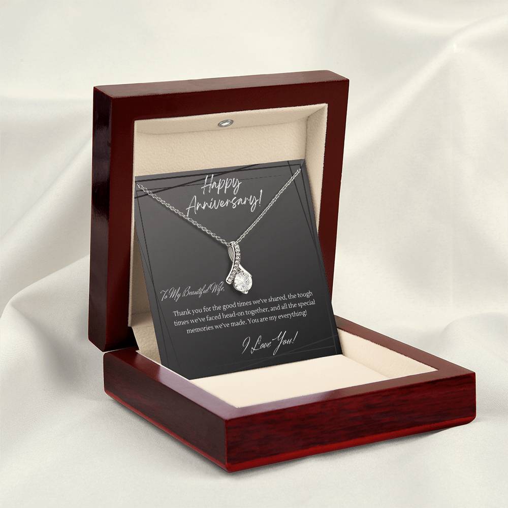 Anniversary Necklace for Wife — Sentimental Gift Set with Card