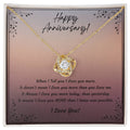 Anniversary Gift for Wife, Girlfriend, 14k White Gold or 18k Yellow Gold Plated Love Knot Necklace