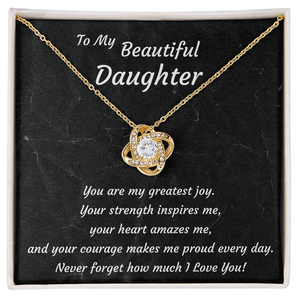 Love Knot Necklace for Daughter Birthday, Graduation – From Mom or Dad