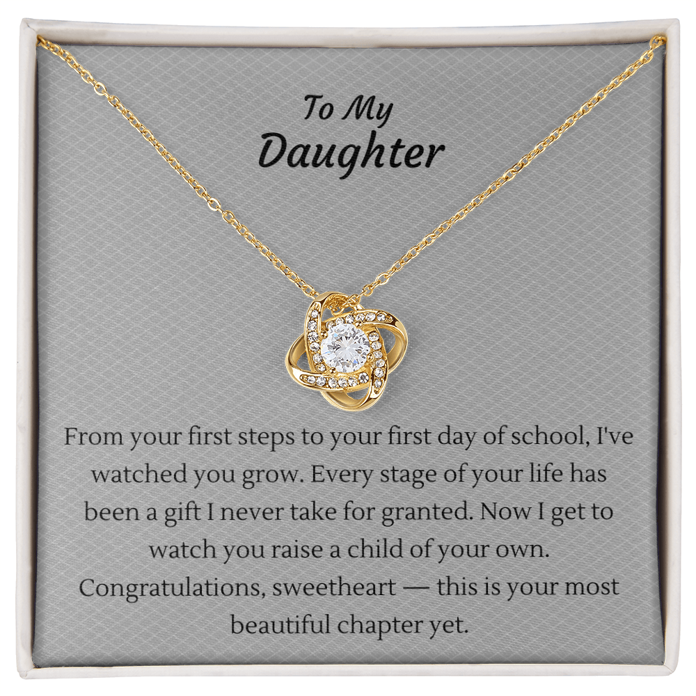 Love Knot Necklace – "To My Daughter" Congratulations Necklace for New Moms