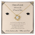 Graduation Love Knot Necklace for Daughter | from Mom and Dad