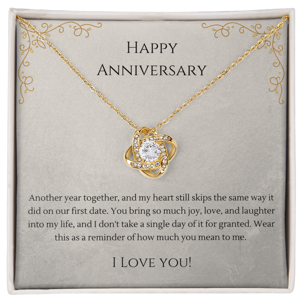 Love Knot Necklace – Anniversary Gift for Girlfriend, Interlocking Pendant Necklace