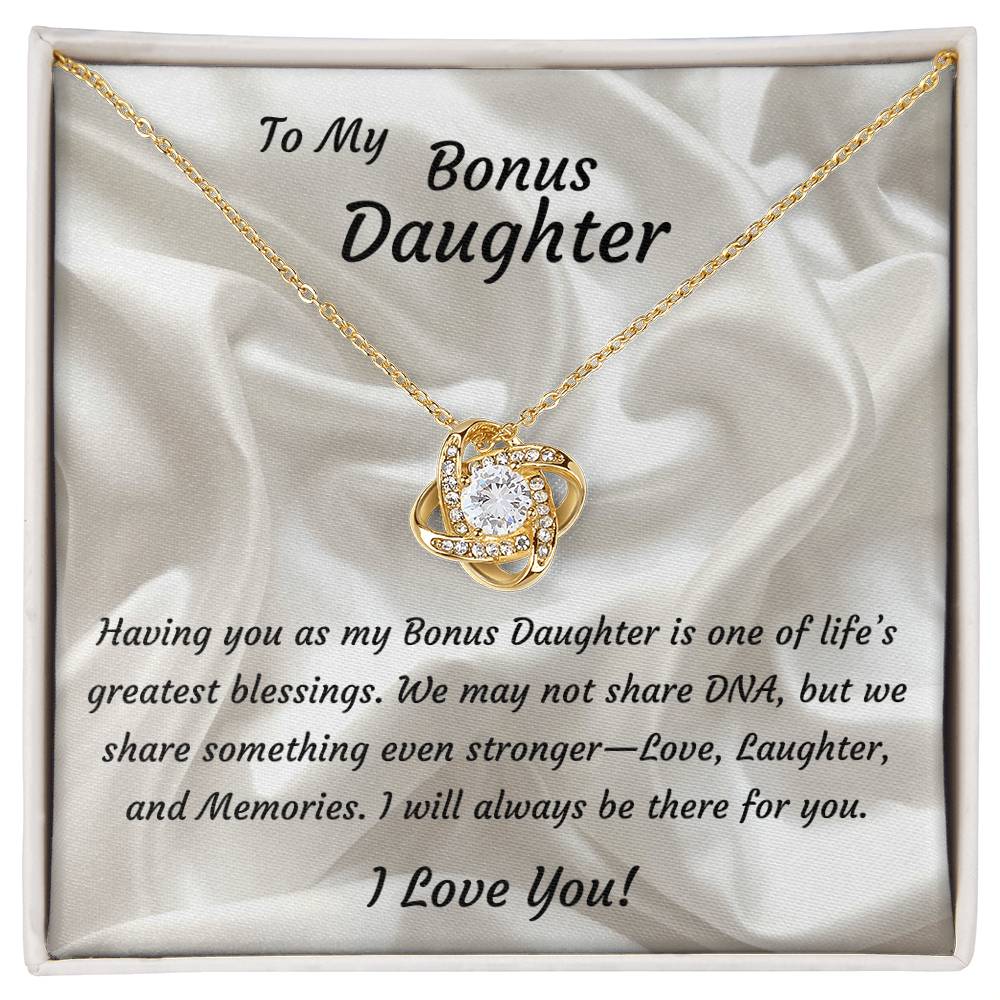 Bonus Daughter 14k White Gold plated Love Knot