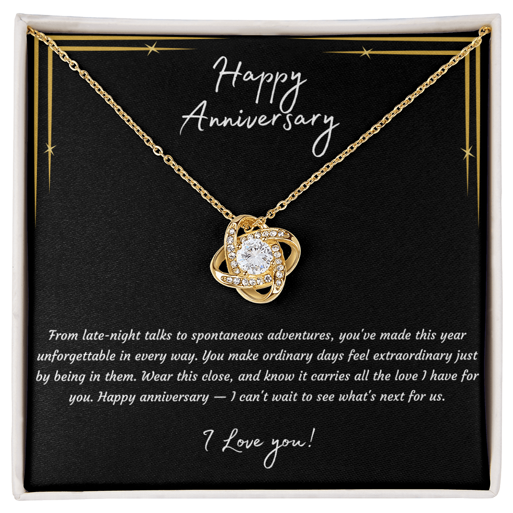 Love Knot Necklace – Anniversary Gift for Girlfriend, Unforgettable Love Pendant