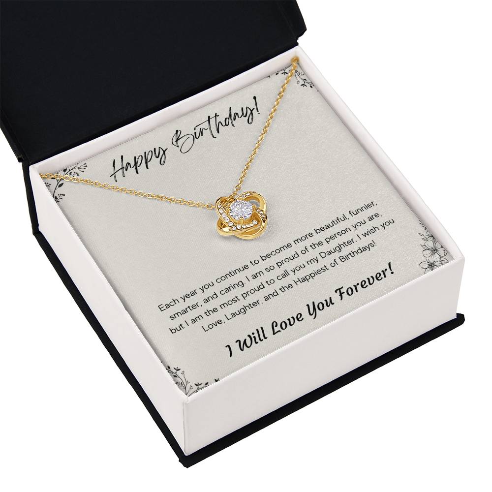 Birthday Gift for Daughter 14k White or 18k Yellow Gold Love Knot Necklace
