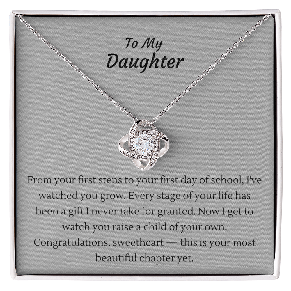 Love Knot Necklace – "To My Daughter" Congratulations Necklace for New Moms