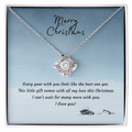 Christmas Gift for Wife or Girlfriend | Love Knot Necklace 14K White or 18K Yellow Gold Finish - Interlocking Heart Pendant