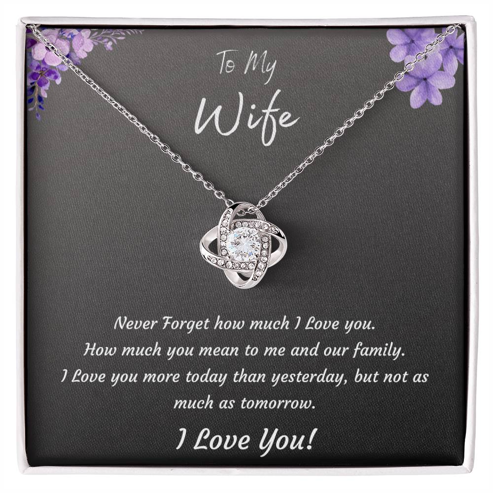 Forever Love 14k White or 18k Yellow Gold Necklace for Wife | Birthday Valentines Day Anniversary Mothers Day Gifts