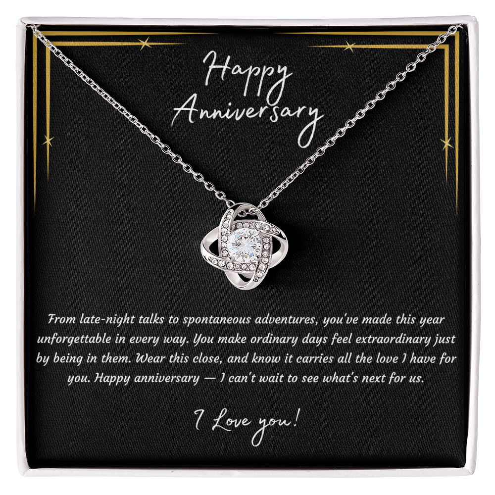 Love Knot Necklace – Anniversary Gift for Girlfriend, Unforgettable Love Pendant
