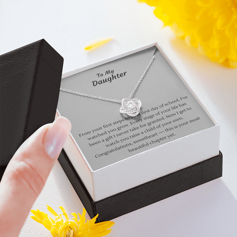 Love Knot Necklace – "To My Daughter" Congratulations Necklace for New Moms