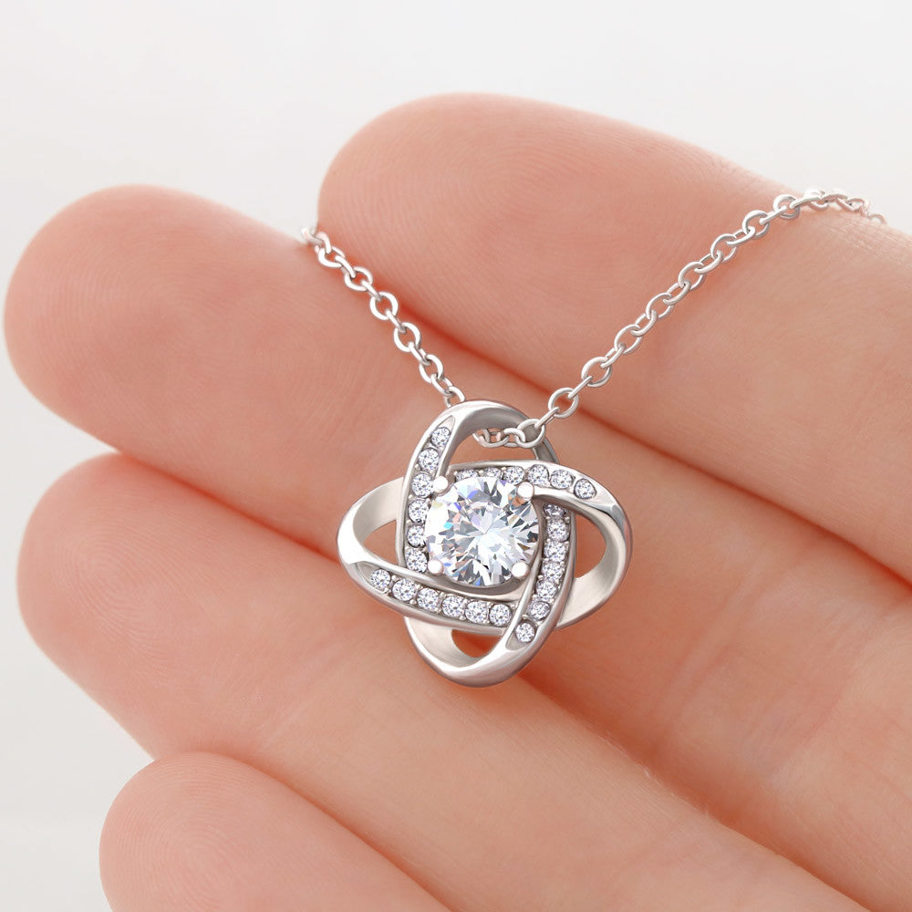 Love Knot Necklace – Anniversary Gift for Girlfriend, Interlocking Pendant Necklace
