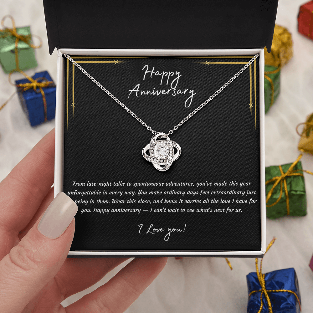Love Knot Necklace – Anniversary Gift for Girlfriend, Unforgettable Love Pendant