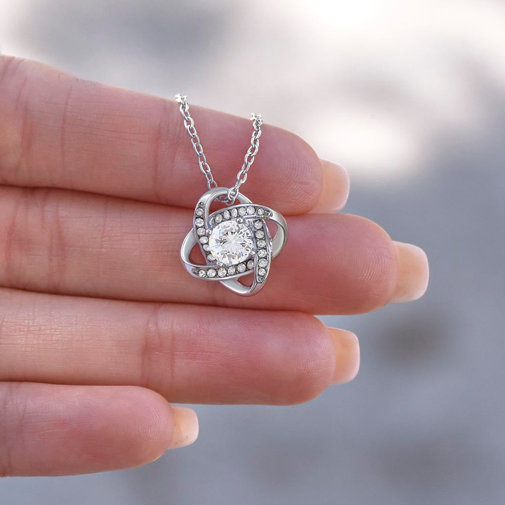 Bonus Daughter 14k White Gold plated Love Knot