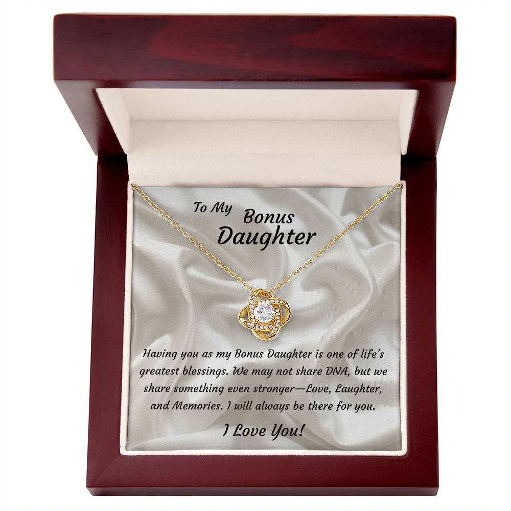 Bonus Daughter 14k White Gold plated Love Knot