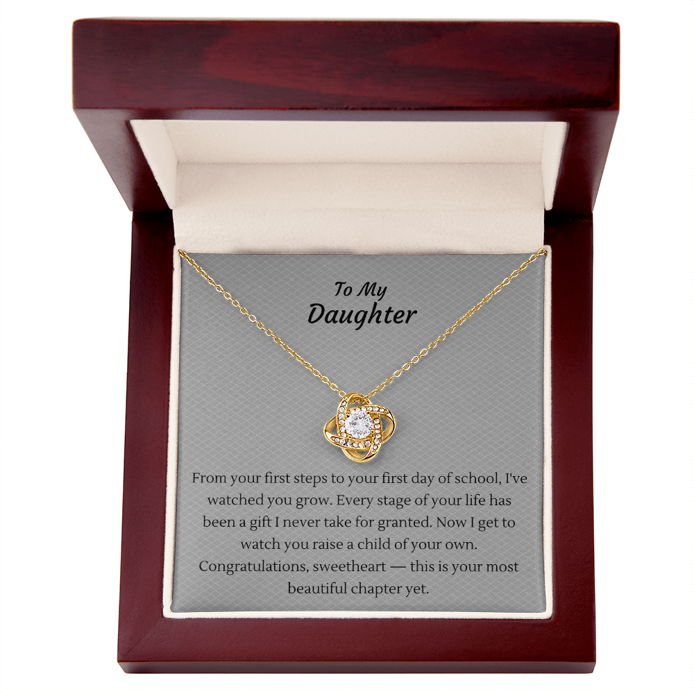 Love Knot Necklace – "To My Daughter" Congratulations Necklace for New Moms