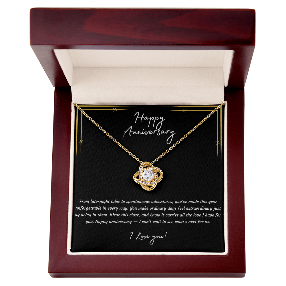 Love Knot Necklace – Anniversary Gift for Girlfriend, Unforgettable Love Pendant