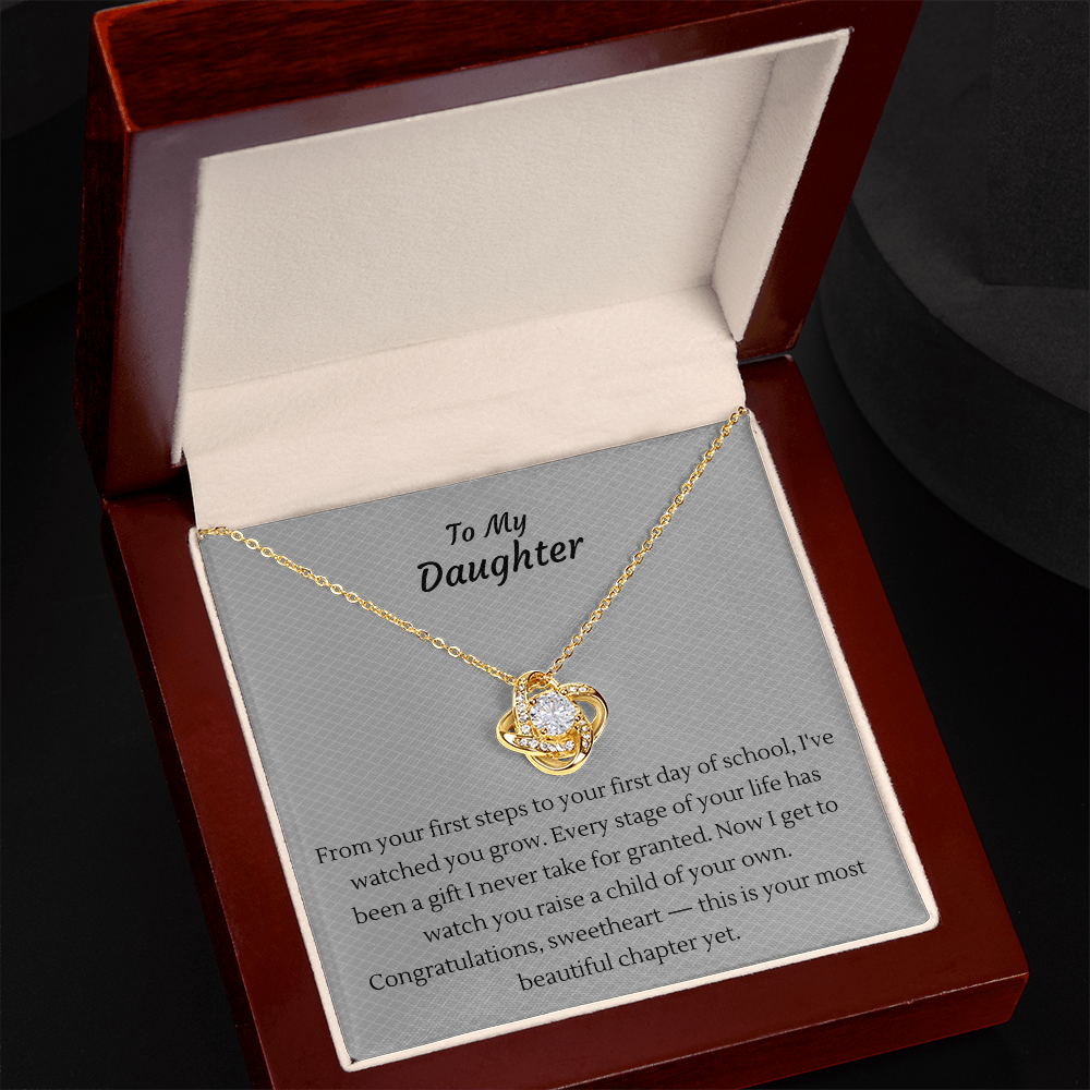 Love Knot Necklace – "To My Daughter" Congratulations Necklace for New Moms