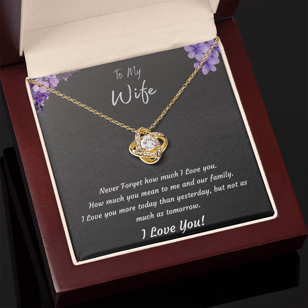 Forever Love 14k White or 18k Yellow Gold Necklace for Wife | Birthday Valentines Day Anniversary Mothers Day Gifts
