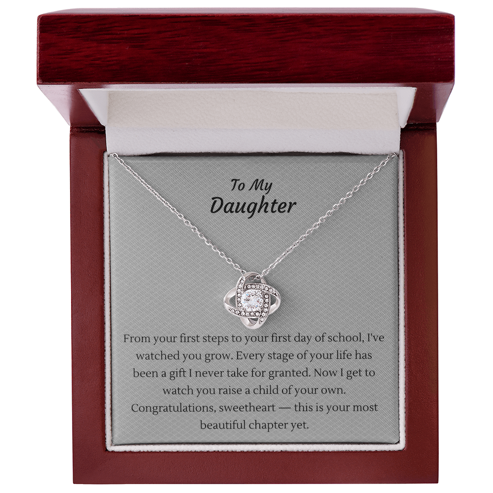 Love Knot Necklace – "To My Daughter" Congratulations Necklace for New Moms