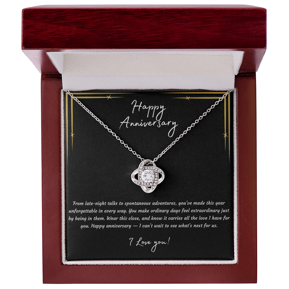 Love Knot Necklace – Anniversary Gift for Girlfriend, Unforgettable Love Pendant