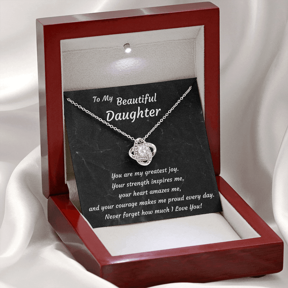 Love Knot Necklace for Daughter Birthday, Graduation – From Mom or Dad