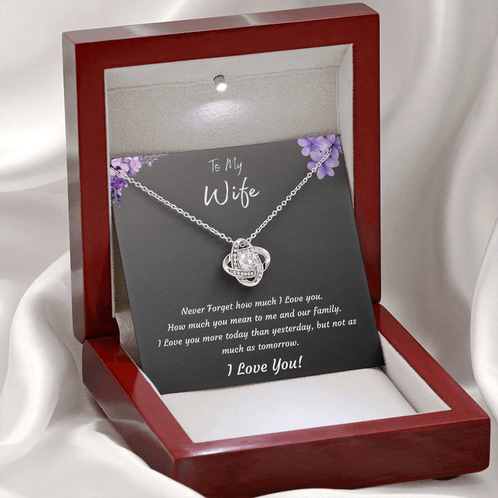 Anniversary Love Knot Necklace for Wife - From Husband