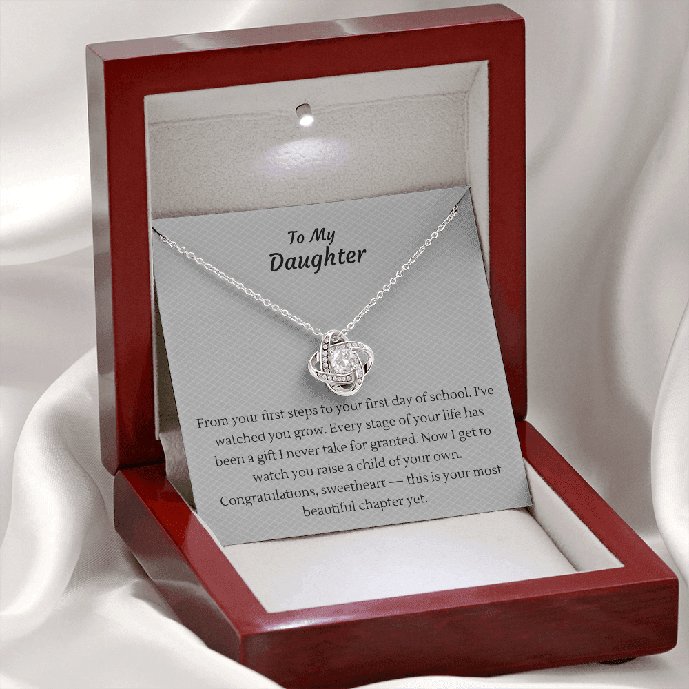 Love Knot Necklace – "To My Daughter" Congratulations Necklace for New Moms