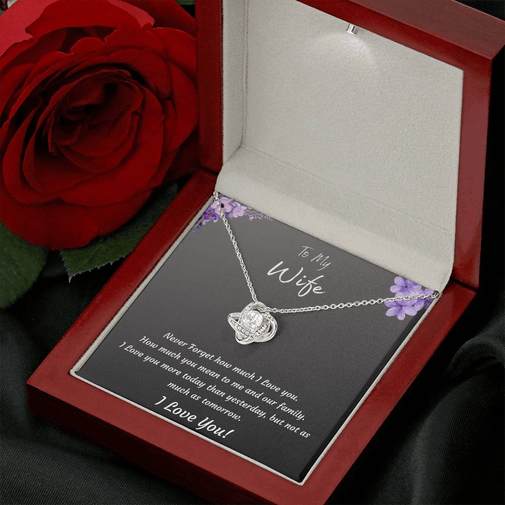Anniversary Love Knot Necklace for Wife - From Husband