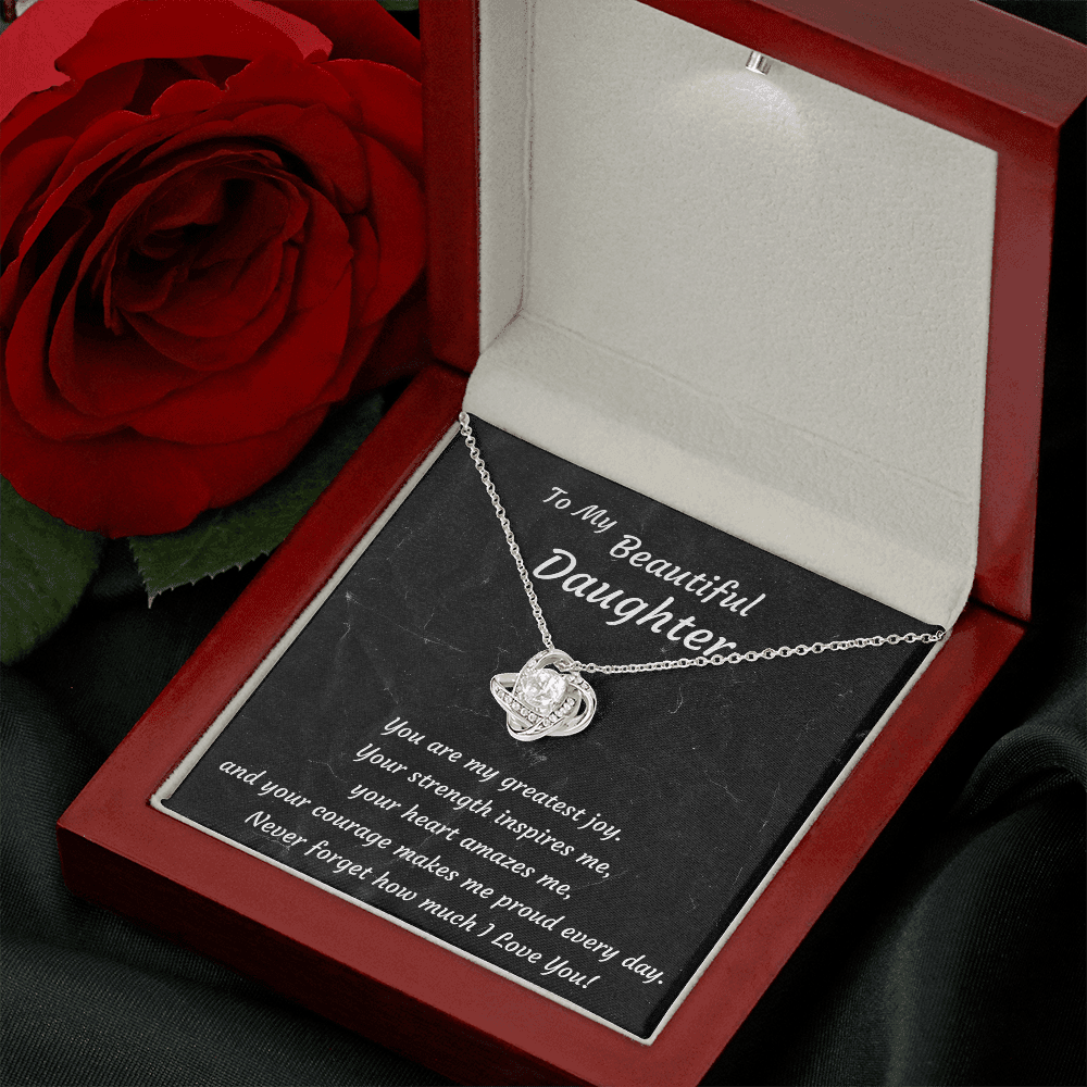 Love Knot Necklace for Daughter Birthday, Graduation – From Mom or Dad
