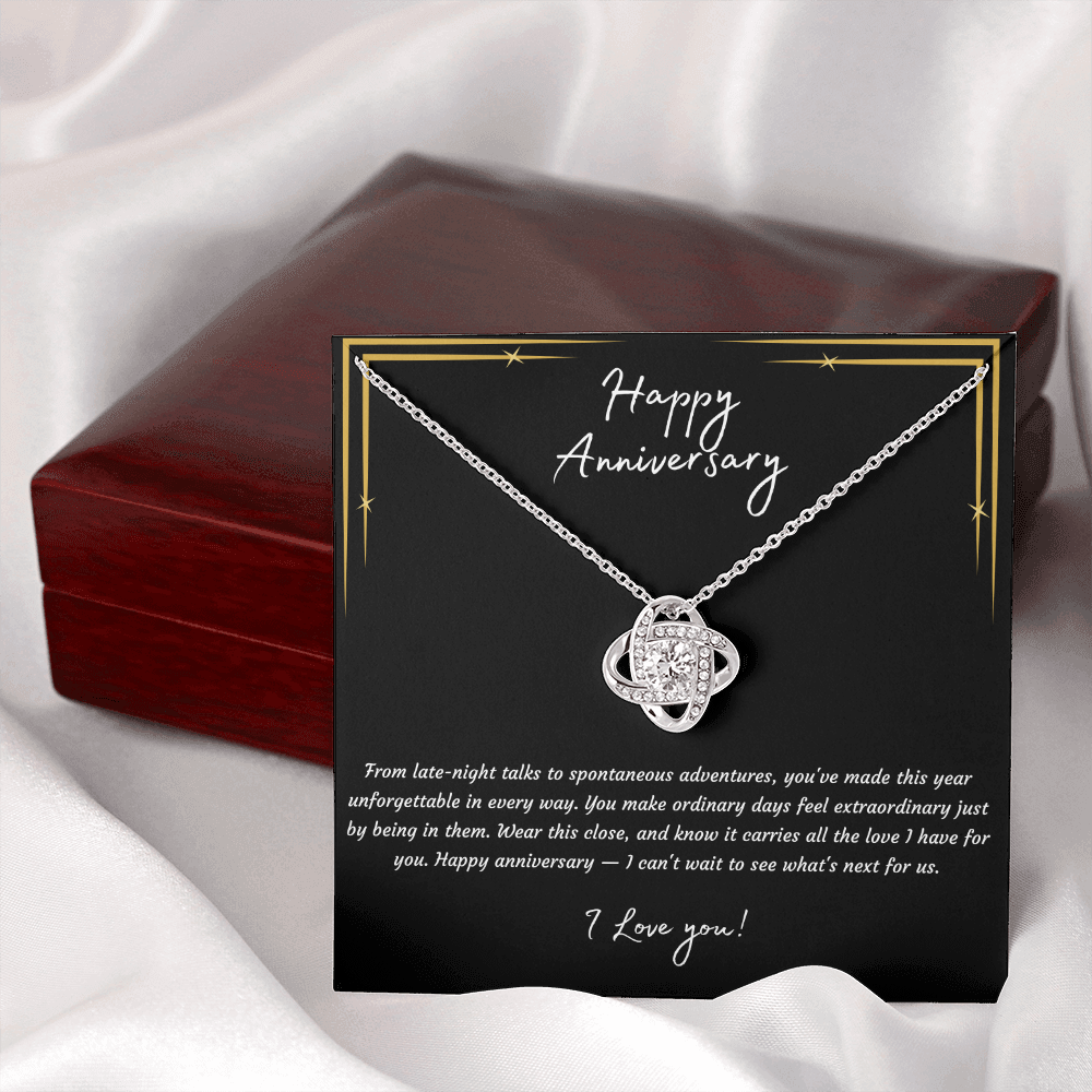 Love Knot Necklace – Anniversary Gift for Girlfriend, Unforgettable Love Pendant