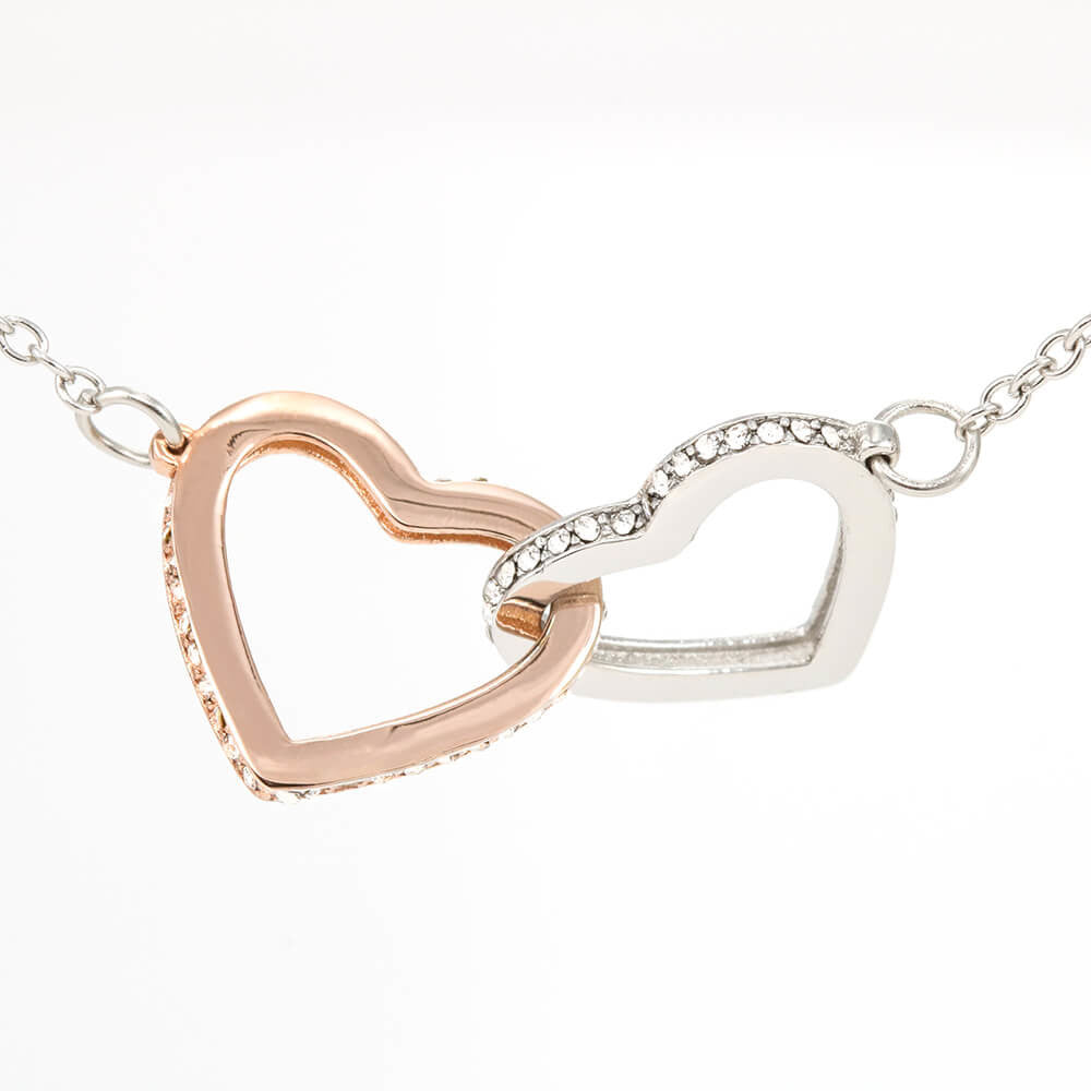 Interlocking Hearts Necklace – Anniversary Gift for Wife, Two-Tone Heart Pendant