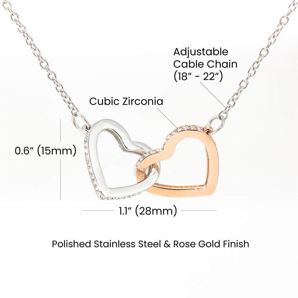 Anniversary Interlocking Hearts Necklace for Wife, Girlfriend