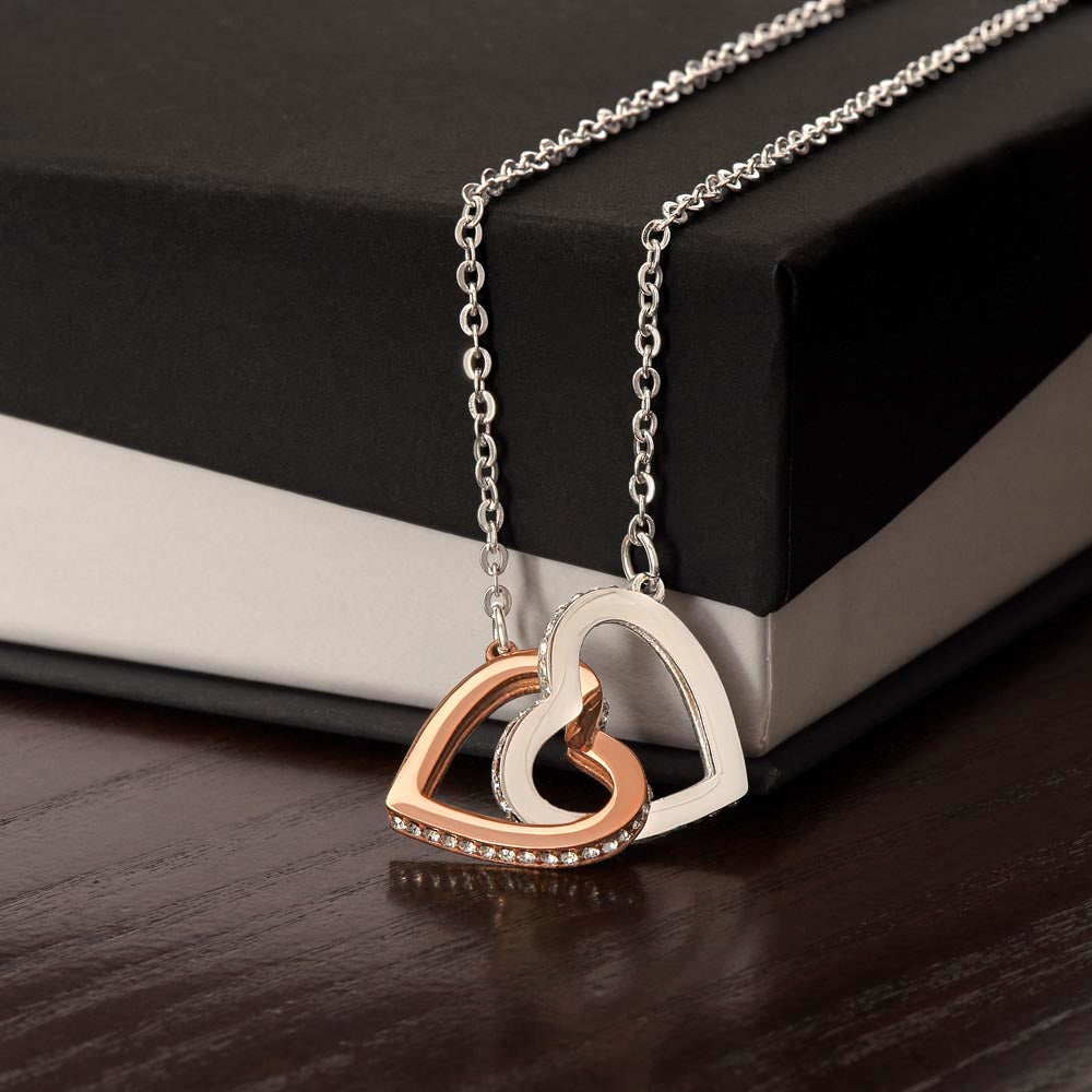 Anniversary Gift for Wife, Girlfriend, Her, Two Hearts Rose Gold or 18k Yellow Gold Finish Necklace