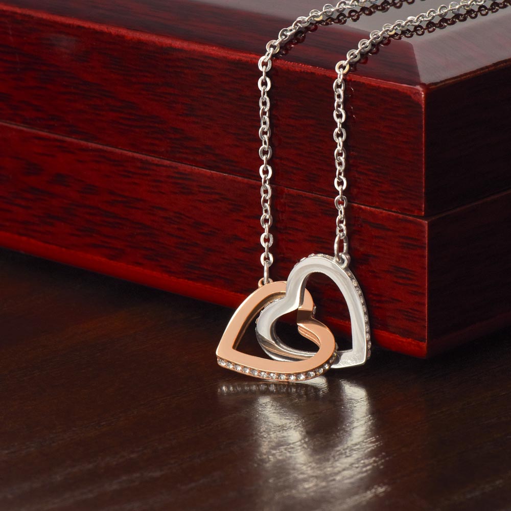 Anniversary Interlocking Hearts Necklace for Wife, Girlfriend