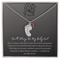 Custom Baby Feet Necklace with Birthstone – Personalized Name Pendant for New Mom, Daughter Gift