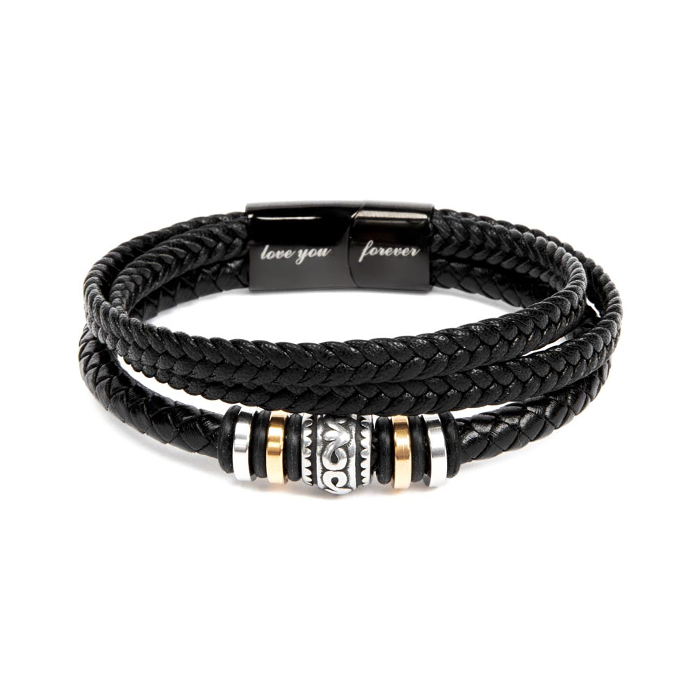 Leather Bracelet for Dad | Strength & Unconditional Love Father's Day Gift