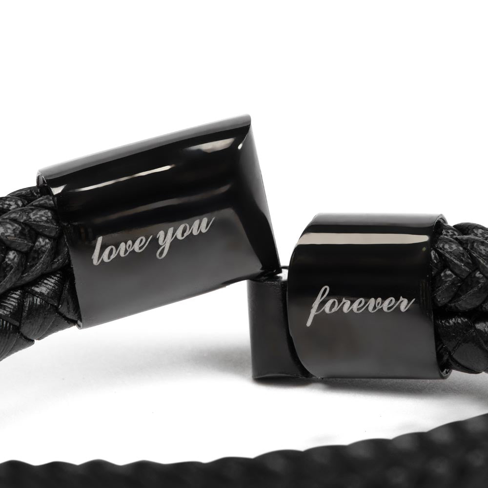 Leather Bracelet for Dad | Strength & Unconditional Love Father's Day Gift