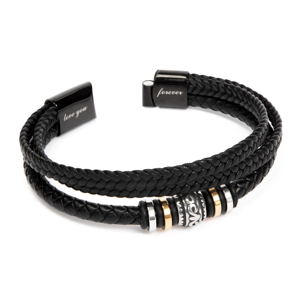 Leather Bracelet for Dad | Strength & Unconditional Love Father's Day Gift