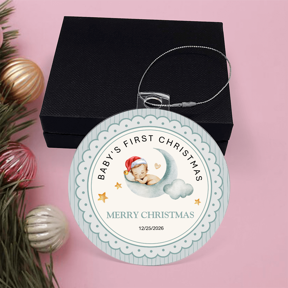 Baby's First Christmas Ornament — Acrylic Keepsake with Date | Newborn Gift
