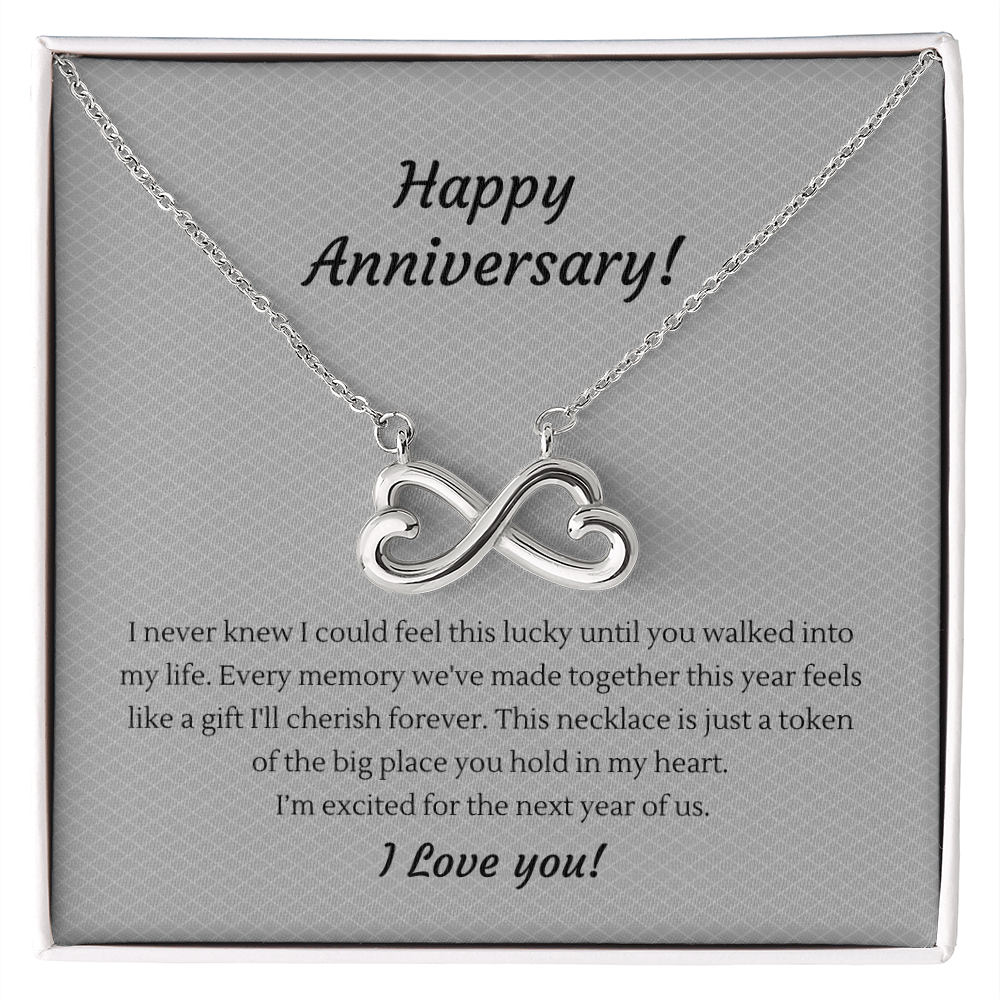 Infinity Heart Necklace – Anniversary Gift for Girlfriend, Infinite Love Pendant