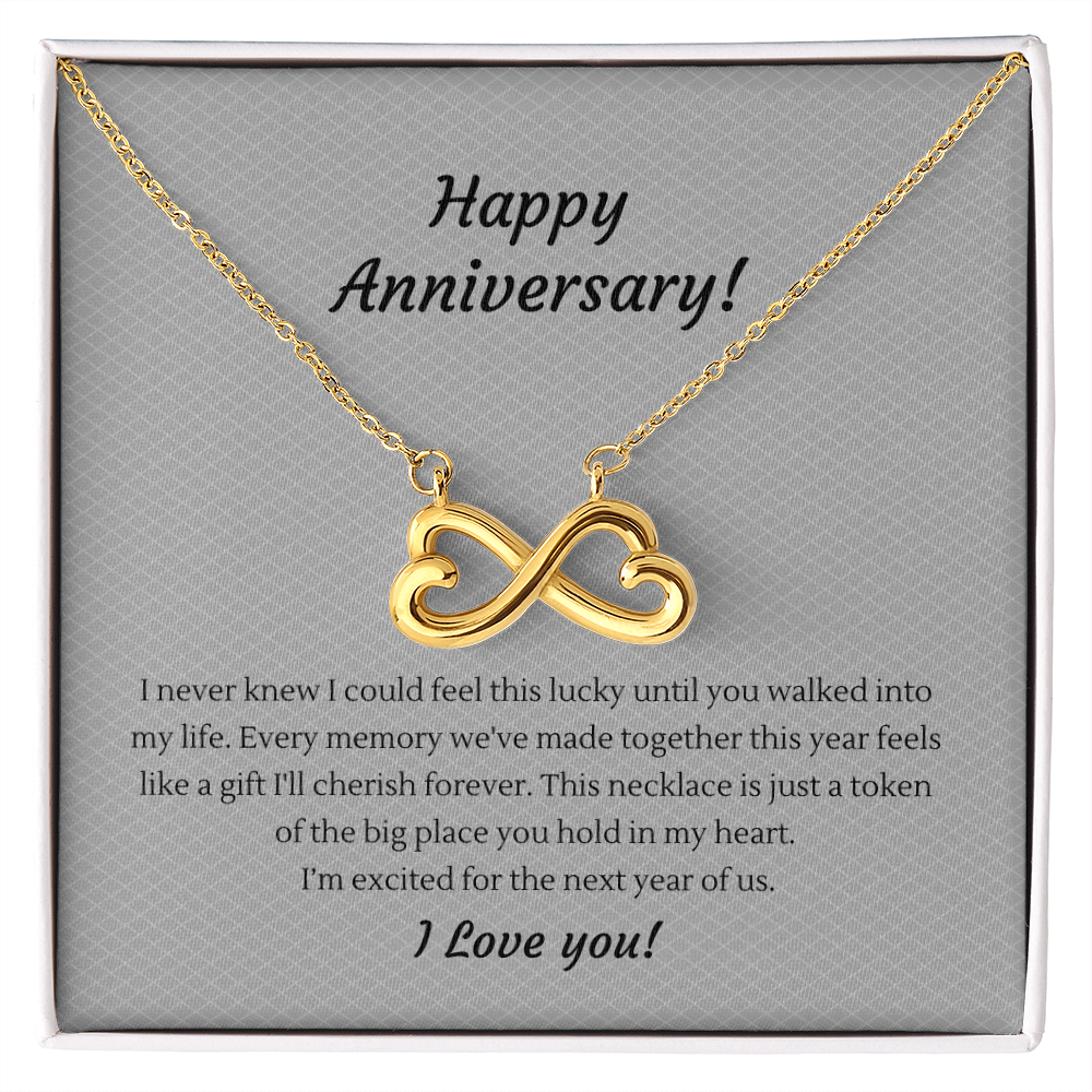 Infinity Heart Necklace – Anniversary Gift for Girlfriend, Infinite Love Pendant