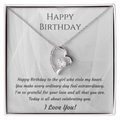 To My Girlfriend Forever Love Necklace – Birthday Gift for Her with Message Card & Gift Box