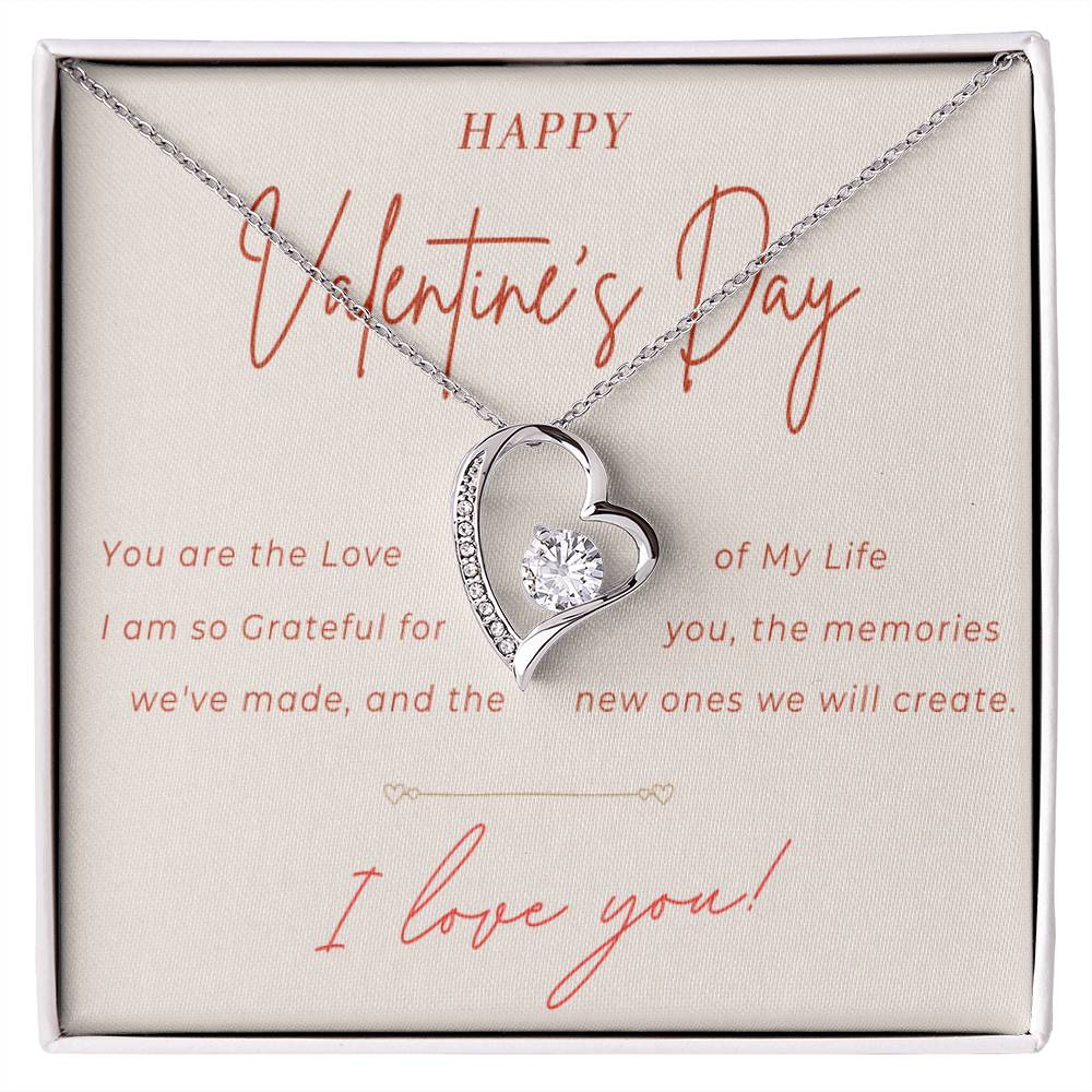 Valentines Day Heart Necklace | Gift for Wife, Girlfriend