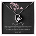 Happy Birthday Forever Love Heart Necklace for Wife — Crystal Heart Pendant Gift from Husband | BrillianceAura