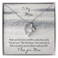 Forever Love Heart Necklace, 14K White Gold or 18K Yellow Gold Finish, Christmas Gift for Mom - Open Heart Pendant
