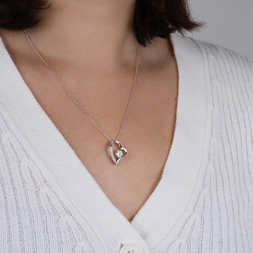 Happy Birthday Forever Love Heart Necklace for Wife — Crystal Heart Pendant Gift from Husband | BrillianceAura