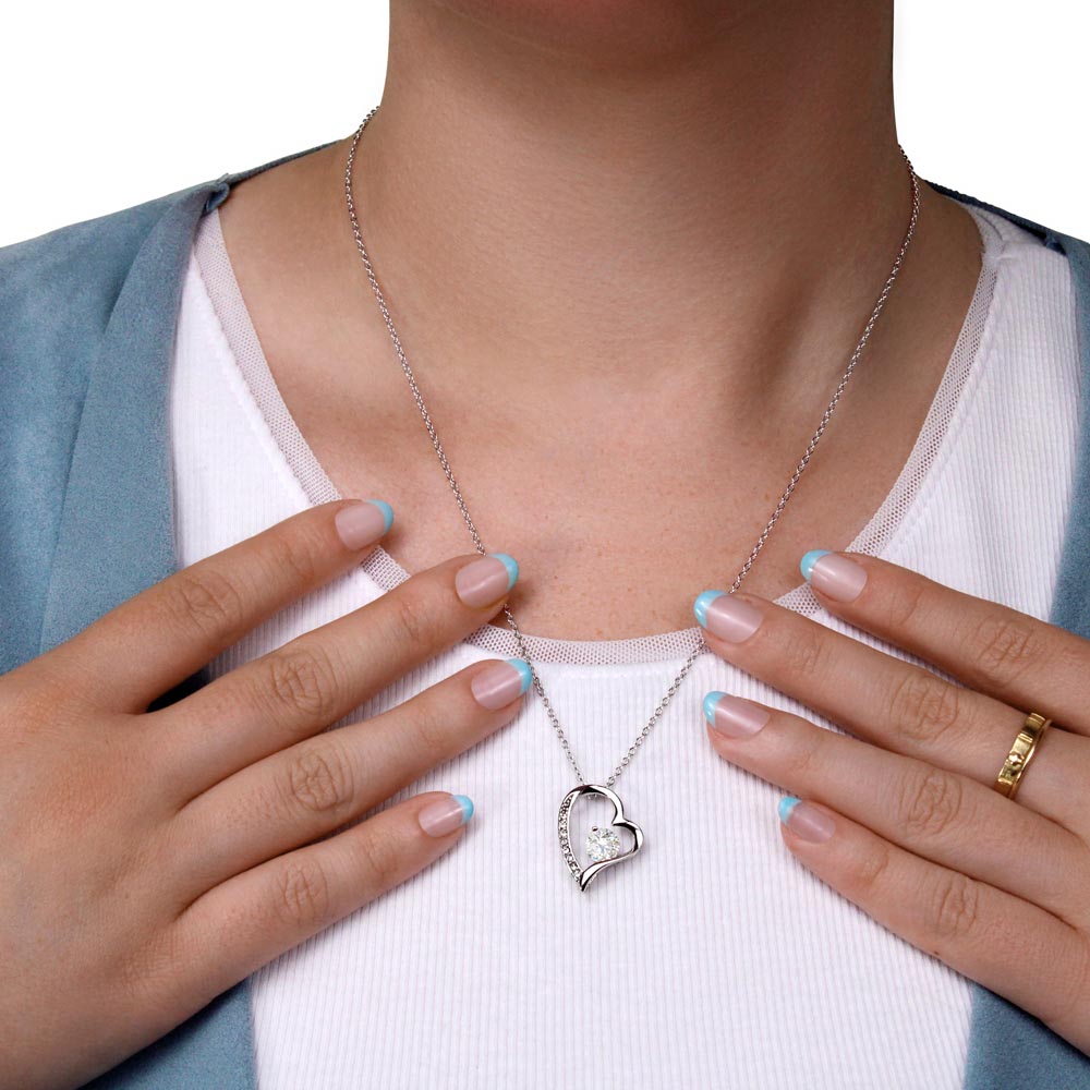 Mother's Day 14k White or 18k Yellow Gold Heart Necklace