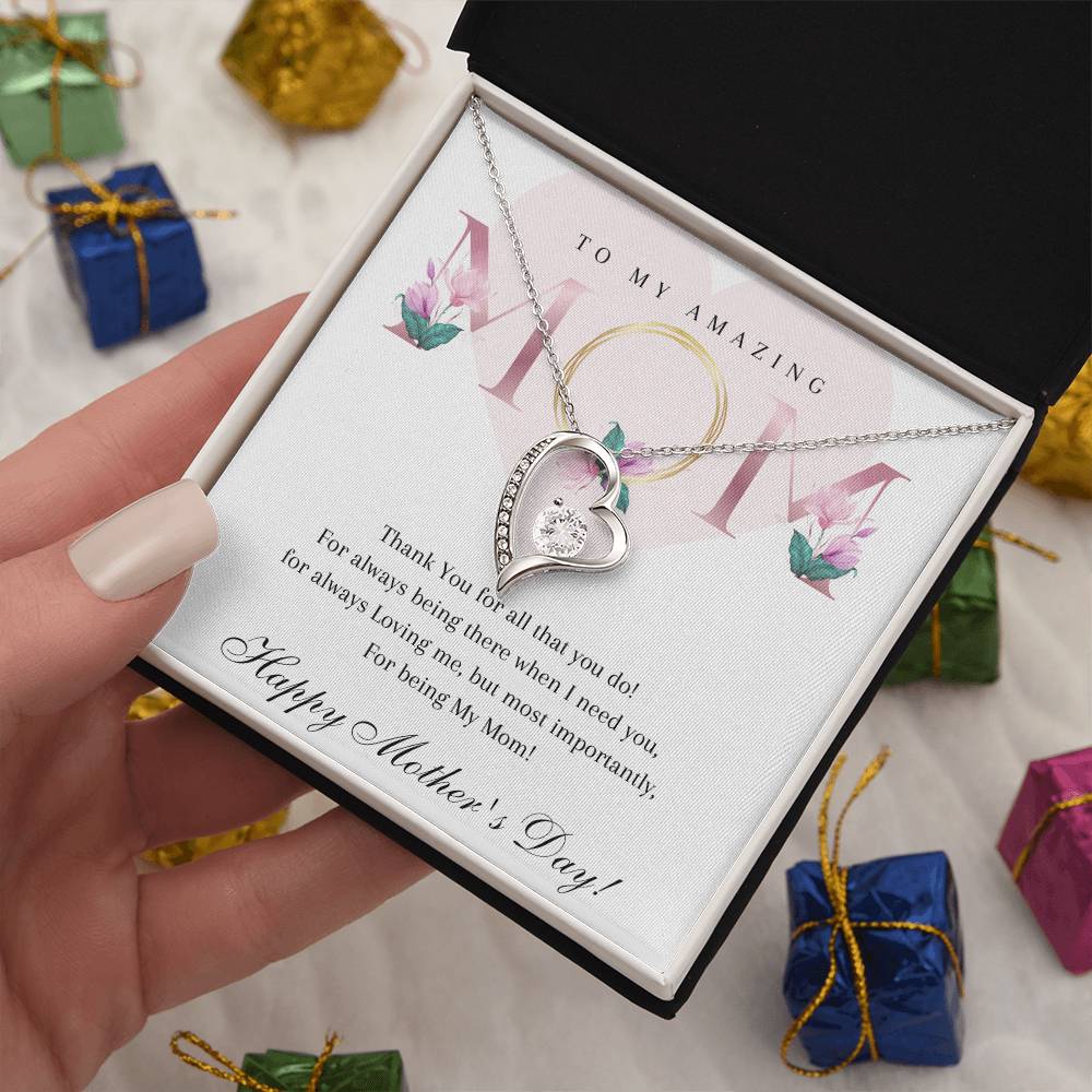 Mother's Day 14k White or 18k Yellow Gold Heart Necklace